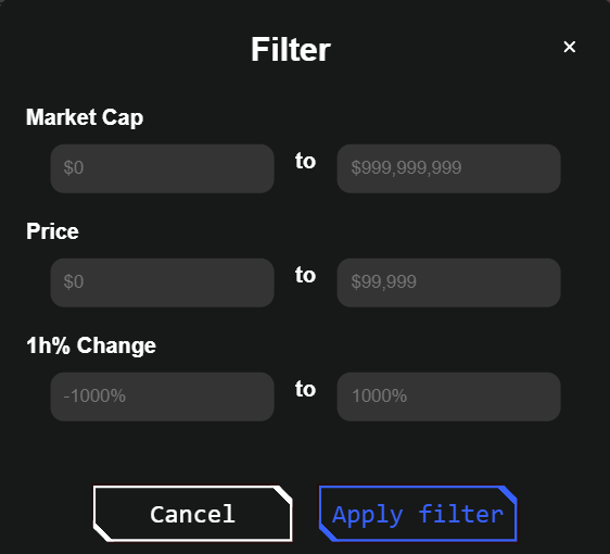 Filter Thousands of Projects